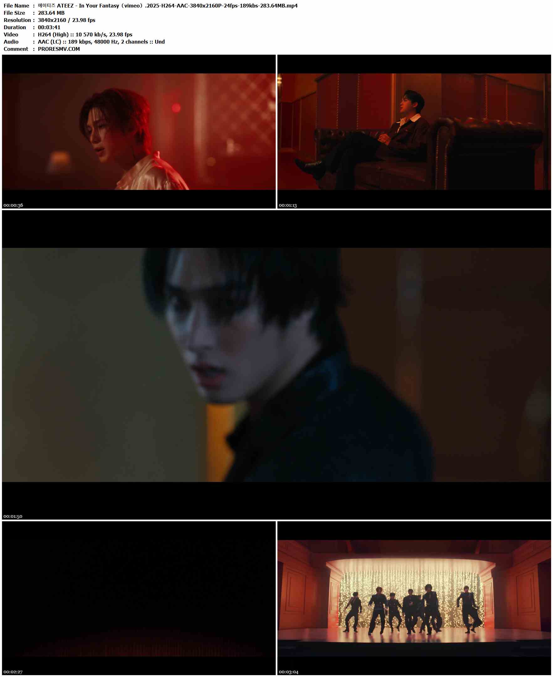 에이티즈 ATEEZ - In Your Fantasy（vimeo）.2025-H264-AAC-3840x2160P-24fps-189kbs-283.64MB官方MV_高清MV